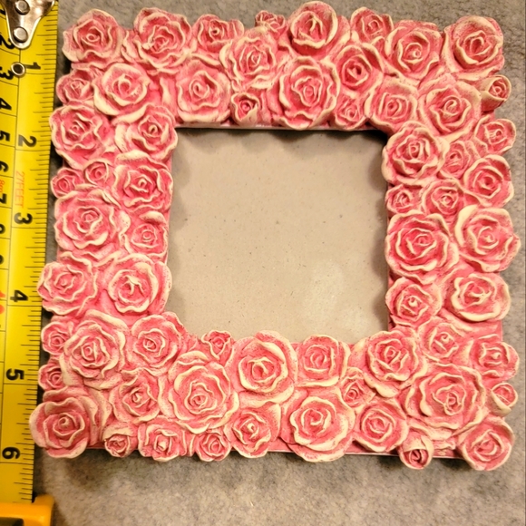 Other | Gorgeous Six Inch Square Pucture Frame Rose Covered | Poshmark